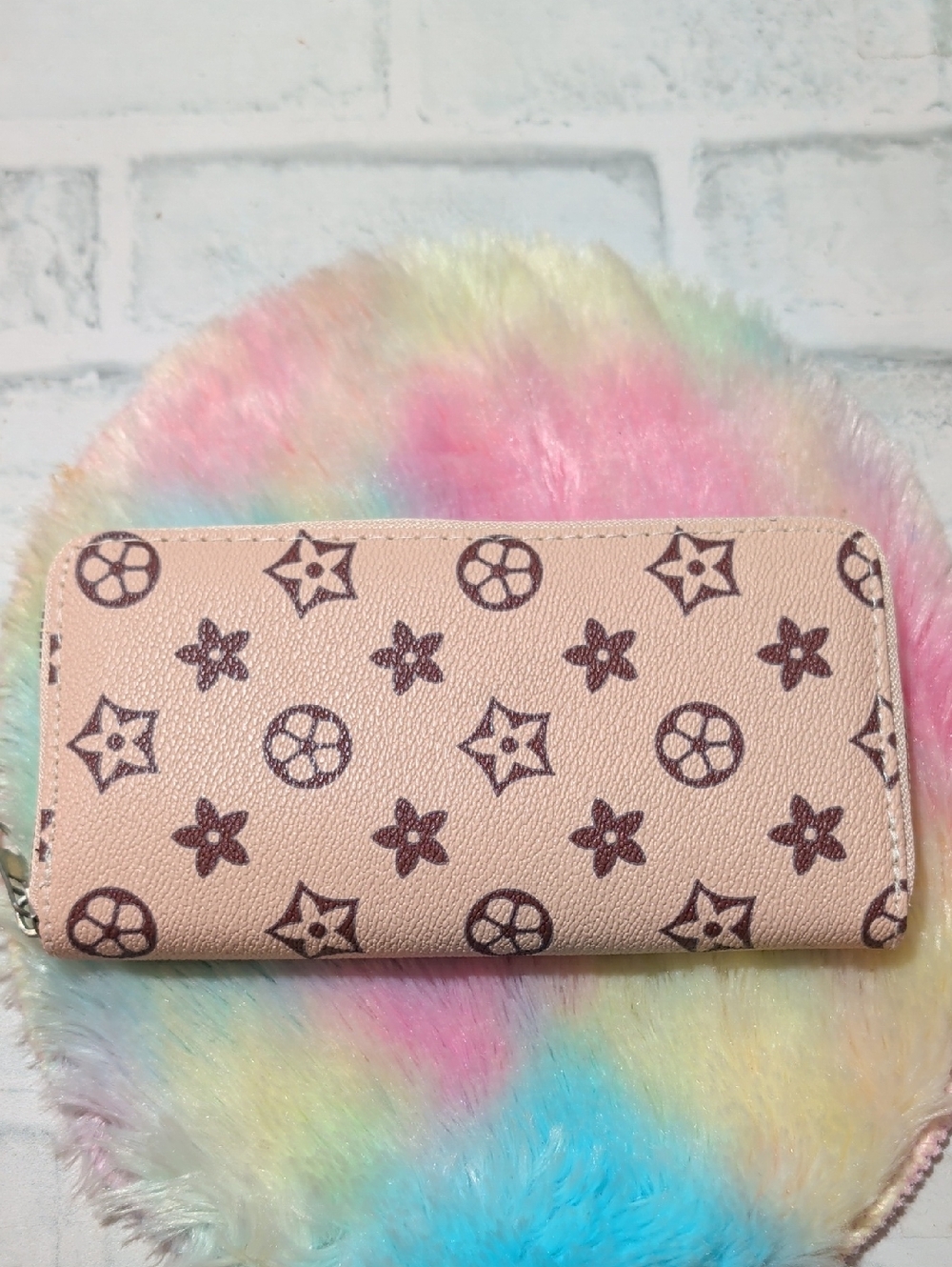 Tan Patterned Wallet - Unbranded